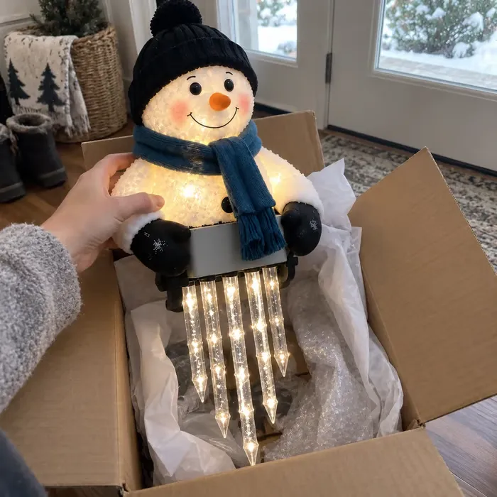 (🎄Early Christmas Sale - 49% OFF) WinterGlow Snowman Icicle Light Decor