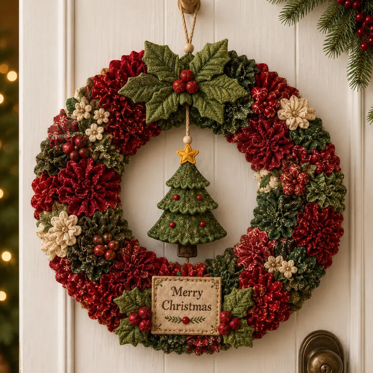 3D Fabric Poke Wreath DIY Kit 🎄🧡 (Video Tutorial & Finished Wreath Reference Included ✨ Beginner-friendly)