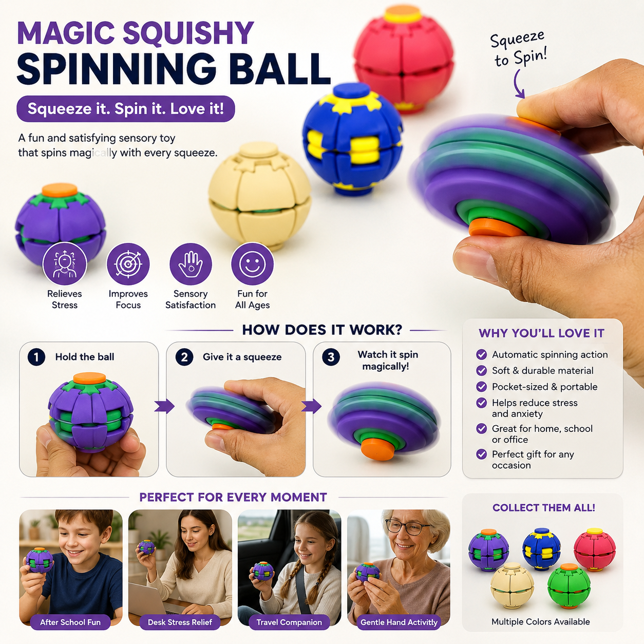 🔥Hot Sale 49% OFF🔥Stress Relief Fidget Spinning Ball