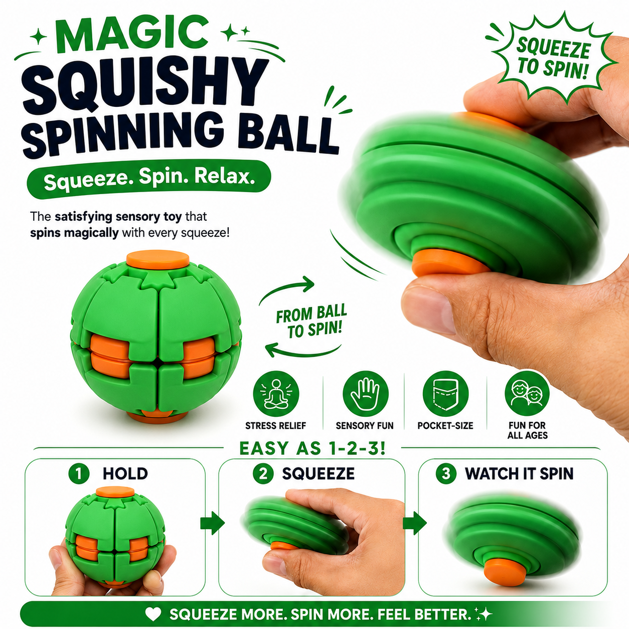 🔥Hot Sale 49% OFF🔥Stress Relief Fidget Spinning Ball