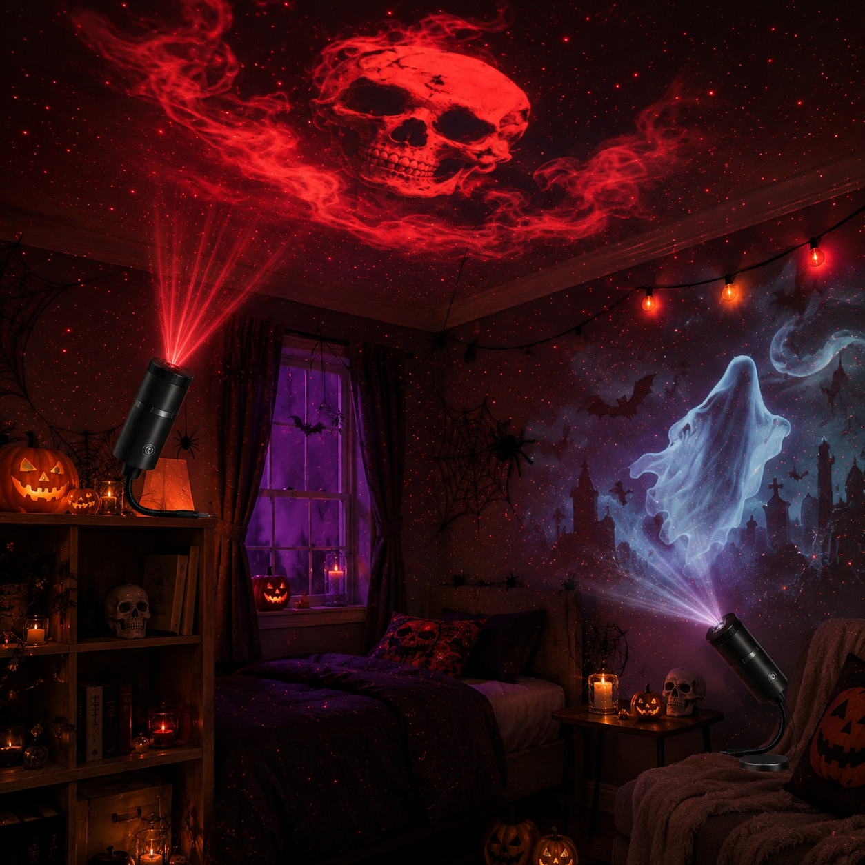 Plug-&-Play HD Star Projector: Halloween 6-Disc Set