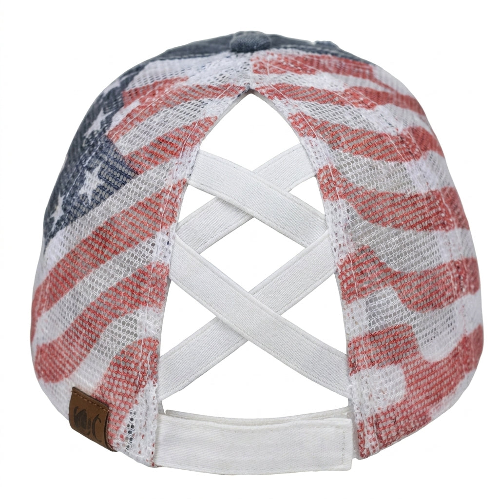 American Flag Ponytail Embroidered Hat, 🔥Buy 2 FREE SHIPPING