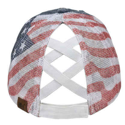 American Flag Ponytail Embroidered Hat, 🔥Buy 2 FREE SHIPPING