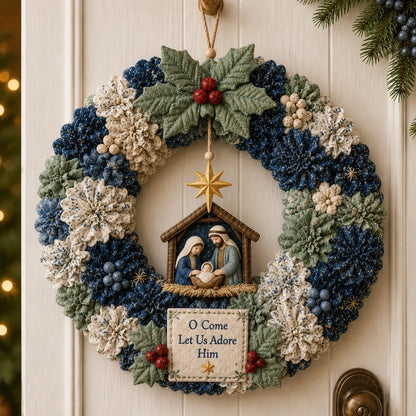 3D Fabric Poke Wreath DIY Kit 🎄🧡 (Video Tutorial & Finished Wreath Reference Included ✨ Beginner-friendly)
