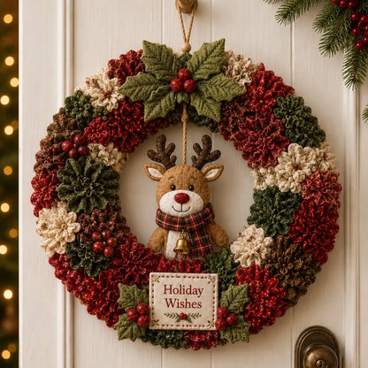 3D Fabric Poke Wreath DIY Kit 🎄🧡 (Video Tutorial & Finished Wreath Reference Included ✨ Beginner-friendly)